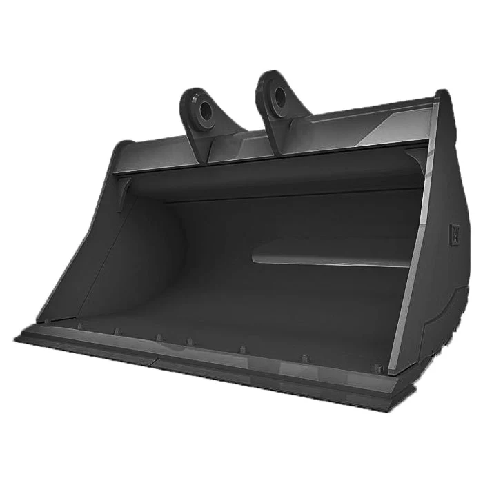Selection of loader attachments including buckets and forks